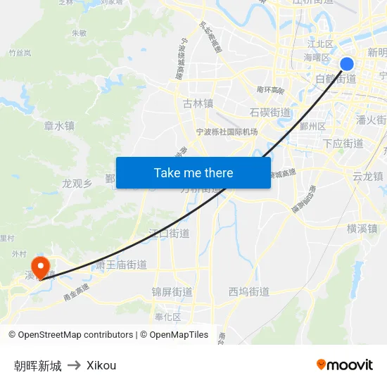 朝晖新城 to Xikou map