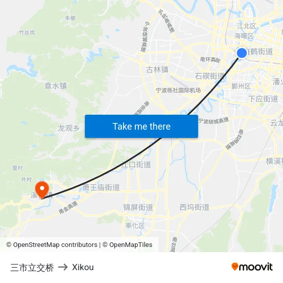 三市立交桥 to Xikou map