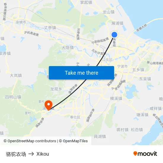 骆驼农场 to Xikou map