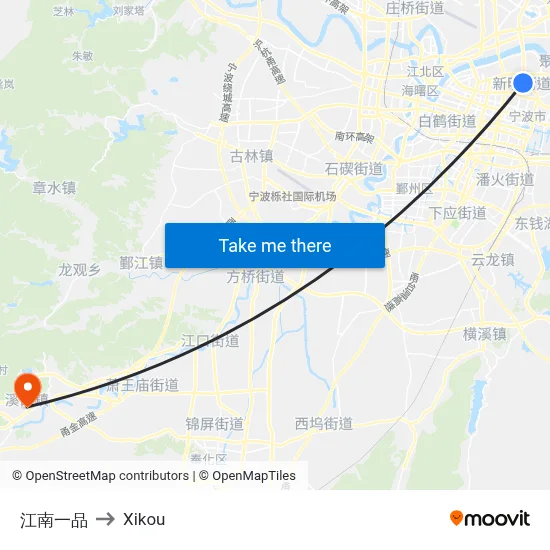 江南一品 to Xikou map