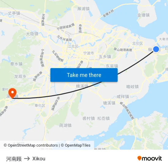 Henan Gu to Xikou map