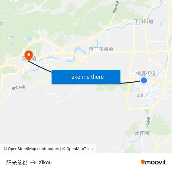 Sunshine Ming Capital to Xikou map