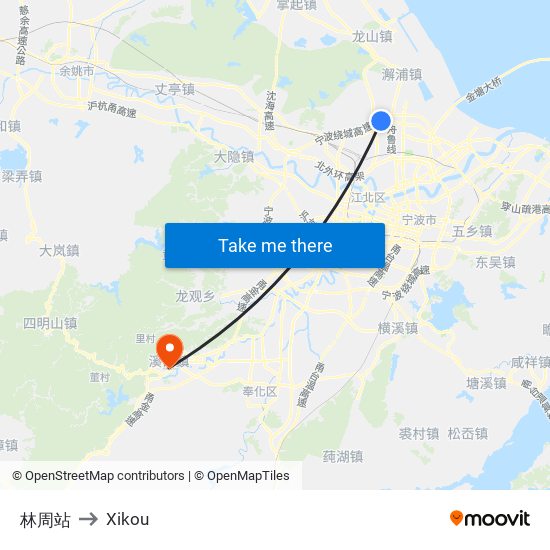 林周站 to Xikou map