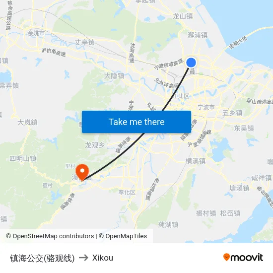 镇海公交(骆观线) to Xikou map