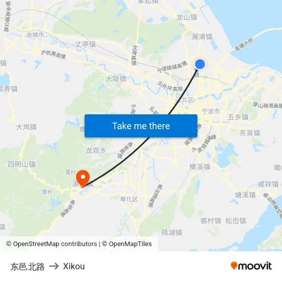 Dongyi North Road to Xikou map