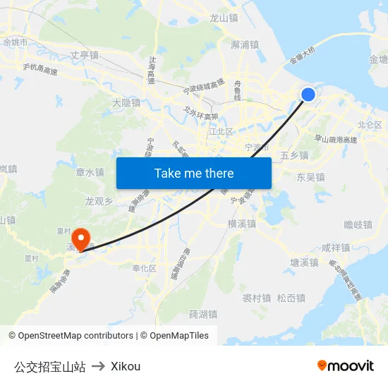 公交招宝山站 to Xikou map
