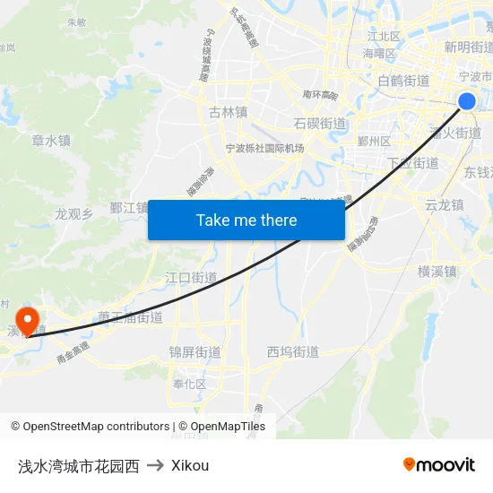 浅水湾城市花园西 to Xikou map