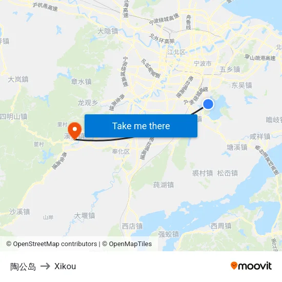 陶公岛 to Xikou map