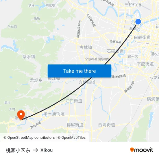 桃源小区东 to Xikou map