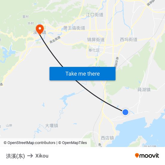洪溪(东) to Xikou map