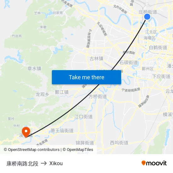康桥南路北段 to Xikou map