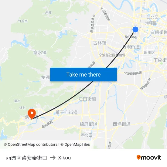 丽园南路安泰街口 to Xikou map