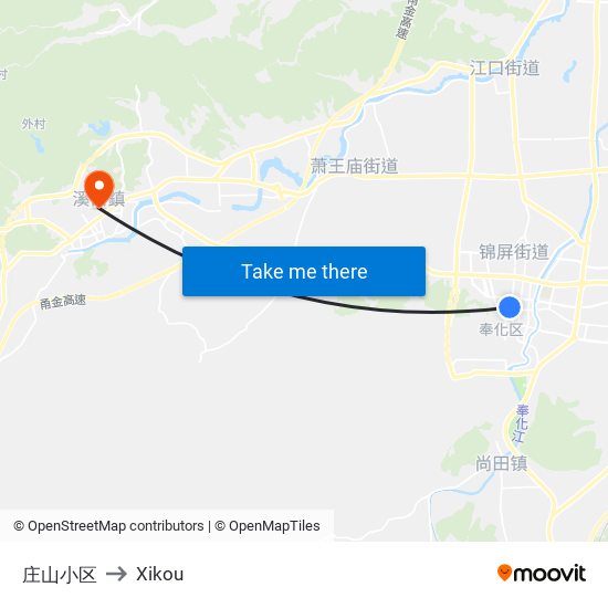 庄山小区 to Xikou map