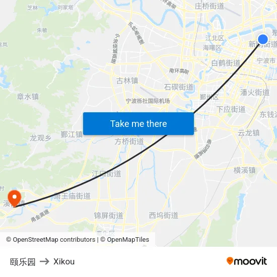 颐乐园 to Xikou map
