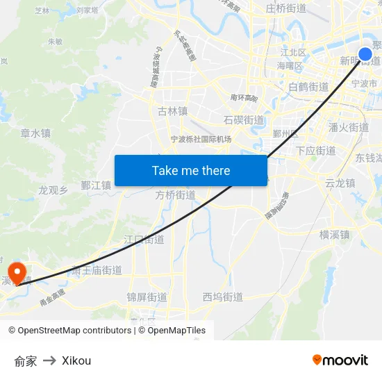 Yu Family to Xikou map