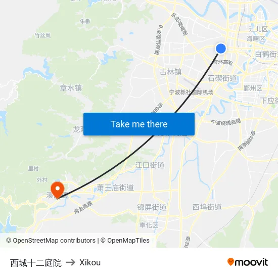西城十二庭院 to Xikou map