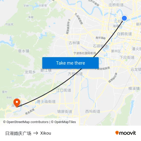 日湖婚庆广场 to Xikou map