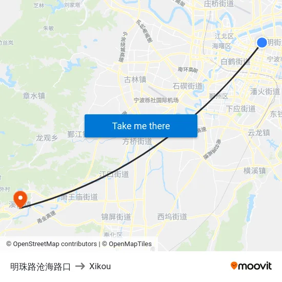明珠路沧海路口 to Xikou map