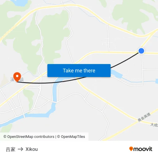 吕家 to Xikou map