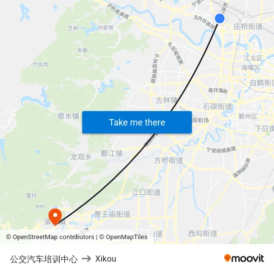 Bus Driver Training Center to Xikou map