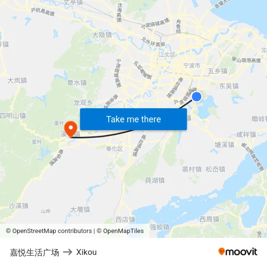 嘉悦生活广场 to Xikou map