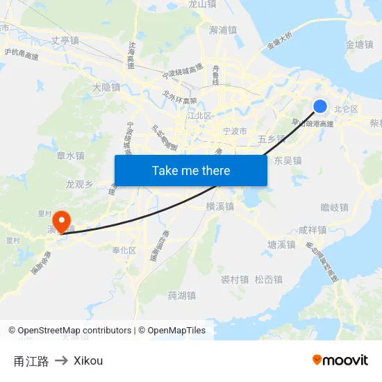甬江路 to Xikou map