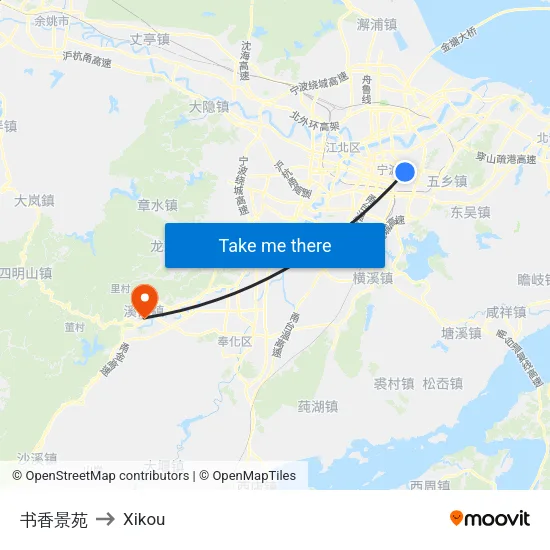 书香景苑 to Xikou map