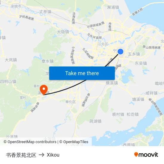书香景苑北区 to Xikou map