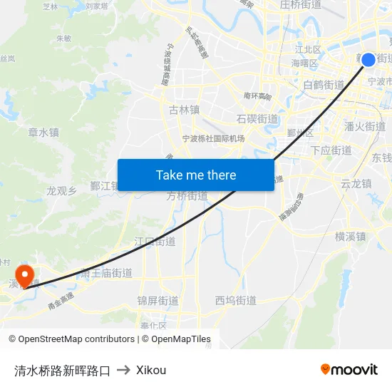 清水桥路新晖路口 to Xikou map