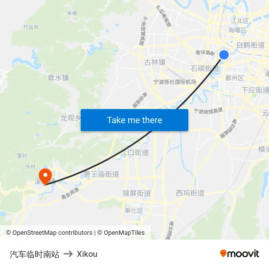 汽车临时南站 to Xikou map