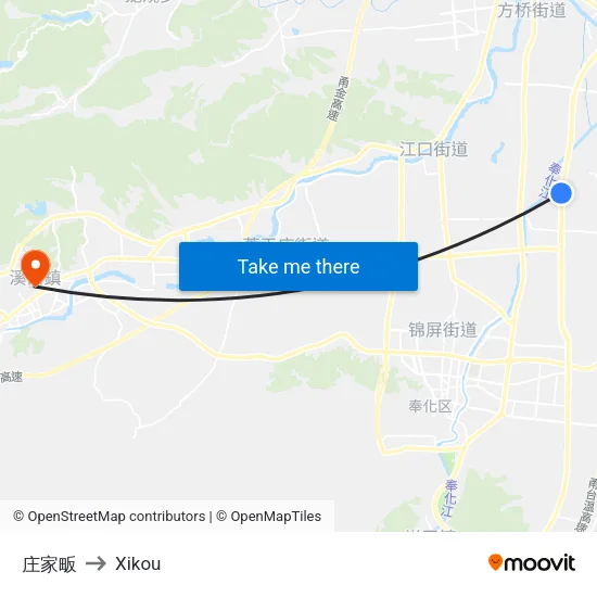 Zhuangjia Fan to Xikou map