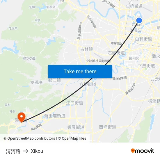 Qinghe Road to Xikou map