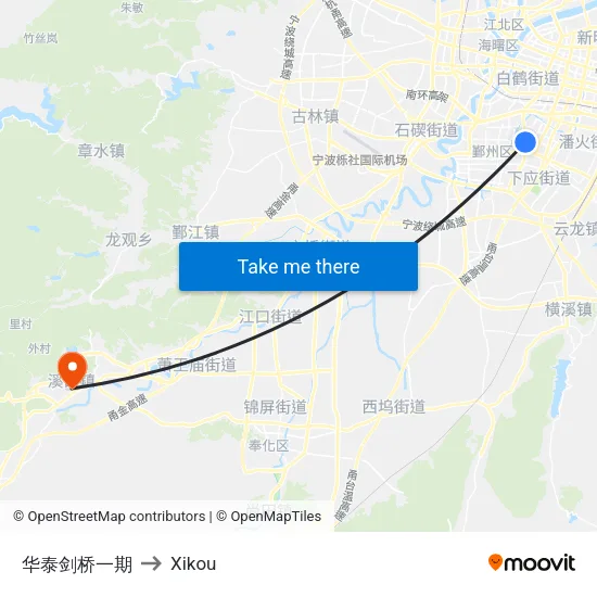 Huatai Cambridge Phase 1 to Xikou map