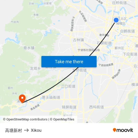 高塘新村 to Xikou map