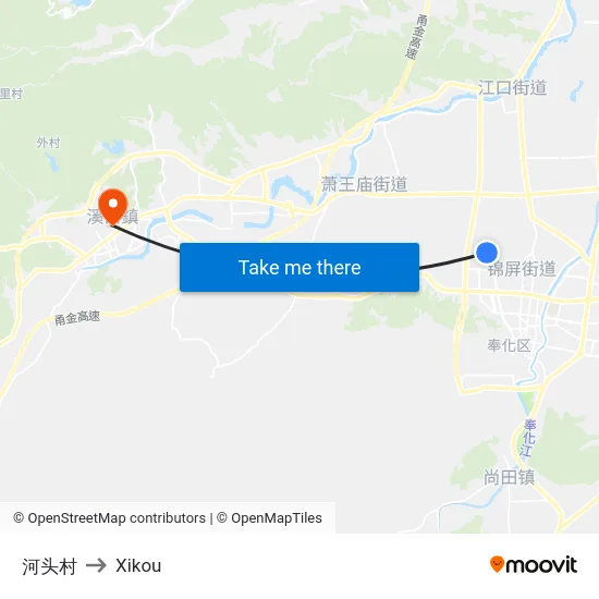 河头村 to Xikou map