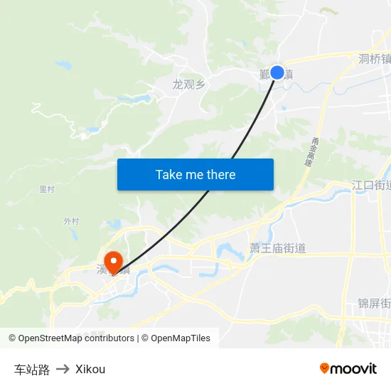 车站路 to Xikou map