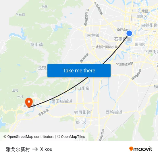 雅戈尔新村 to Xikou map