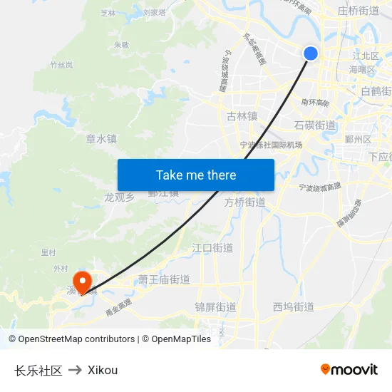 Changle Community to Xikou map