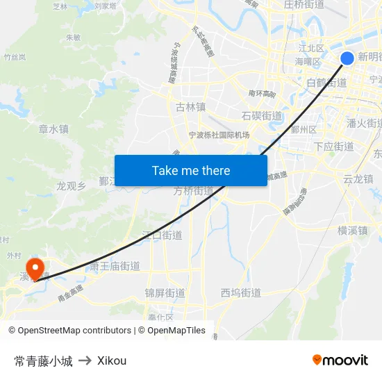 常青藤小城 to Xikou map