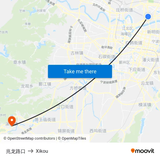 兆龙路口 to Xikou map