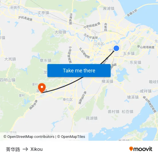 Jinghua Road to Xikou map