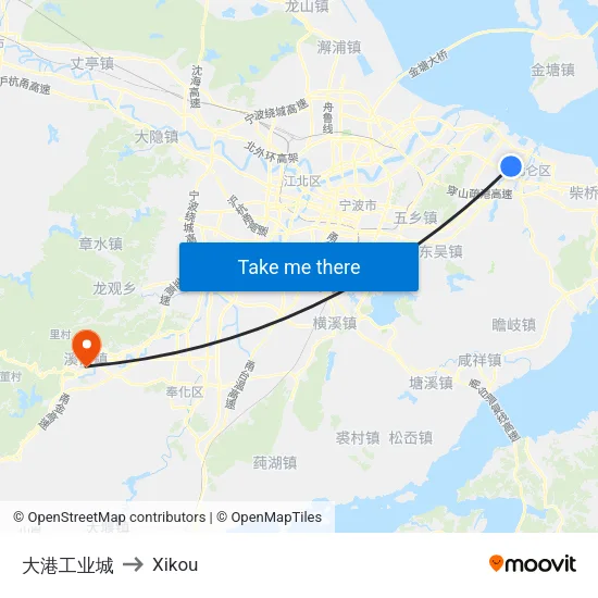 大港工业城 to Xikou map