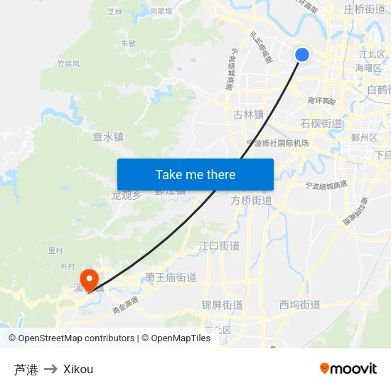 Lu Port to Xikou map