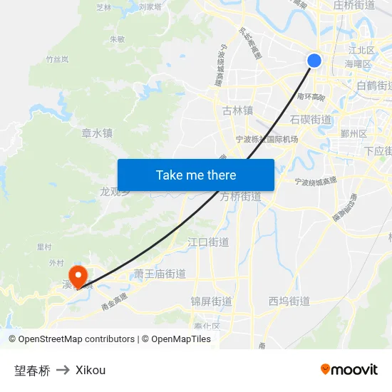 望春桥 to Xikou map