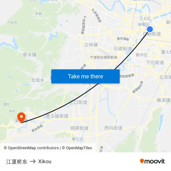 江厦桥东 to Xikou map