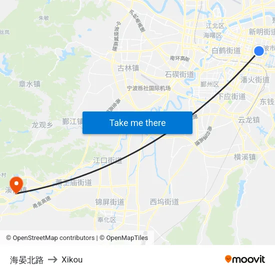 海晏北路 to Xikou map