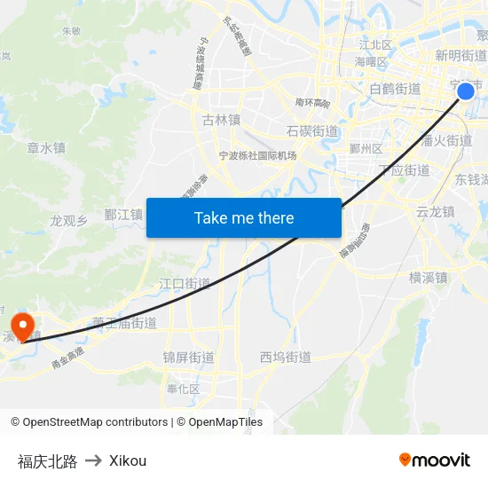 Fuqing North Road to Xikou map
