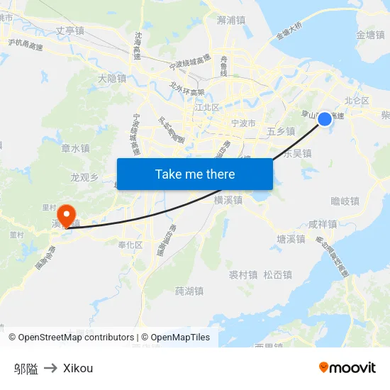 Wuai to Xikou map