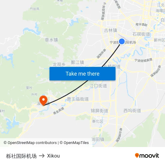 栎社国际机场 to Xikou map