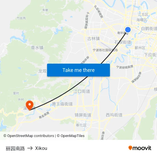 Liyuan South Road to Xikou map